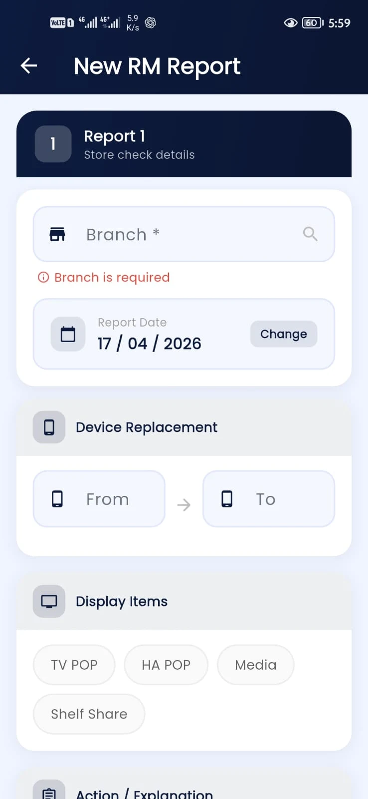 Daily Report – SmartSense screenshot